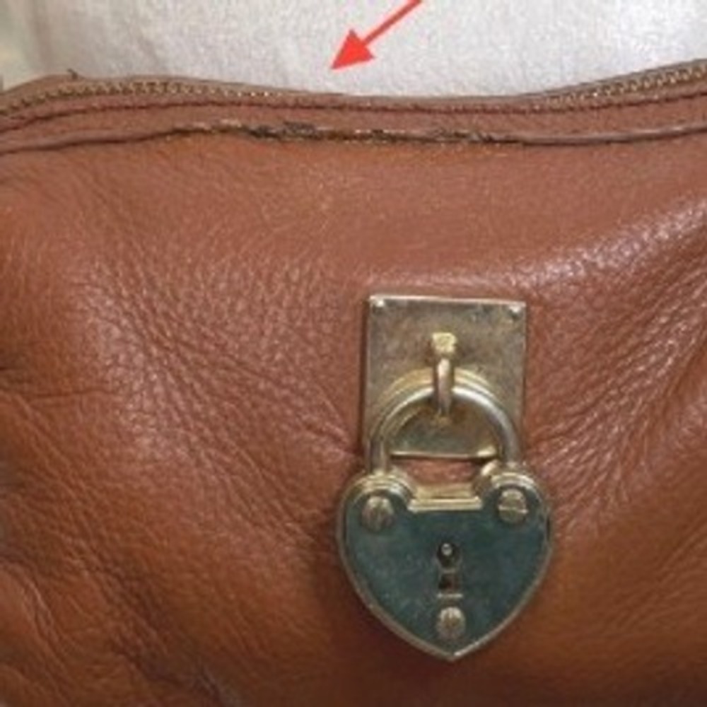Juicy Couture Brown Leather Crossbody Bag Heart Padlock Leopard Print Lining - Picture 5 of 15